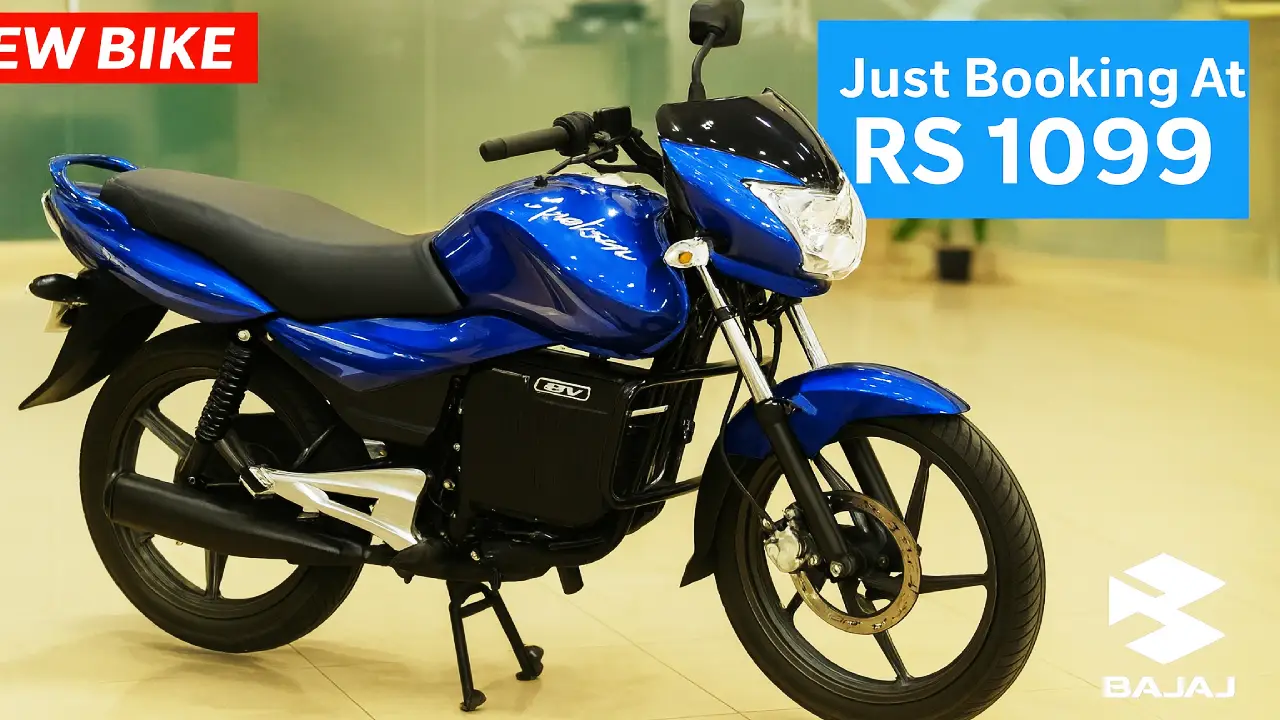 Bajaj Discover Electric 2025 in showroom, classic blue EV design