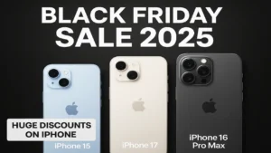 Black Friday mobile sale featuring iPhone and Android smartphones