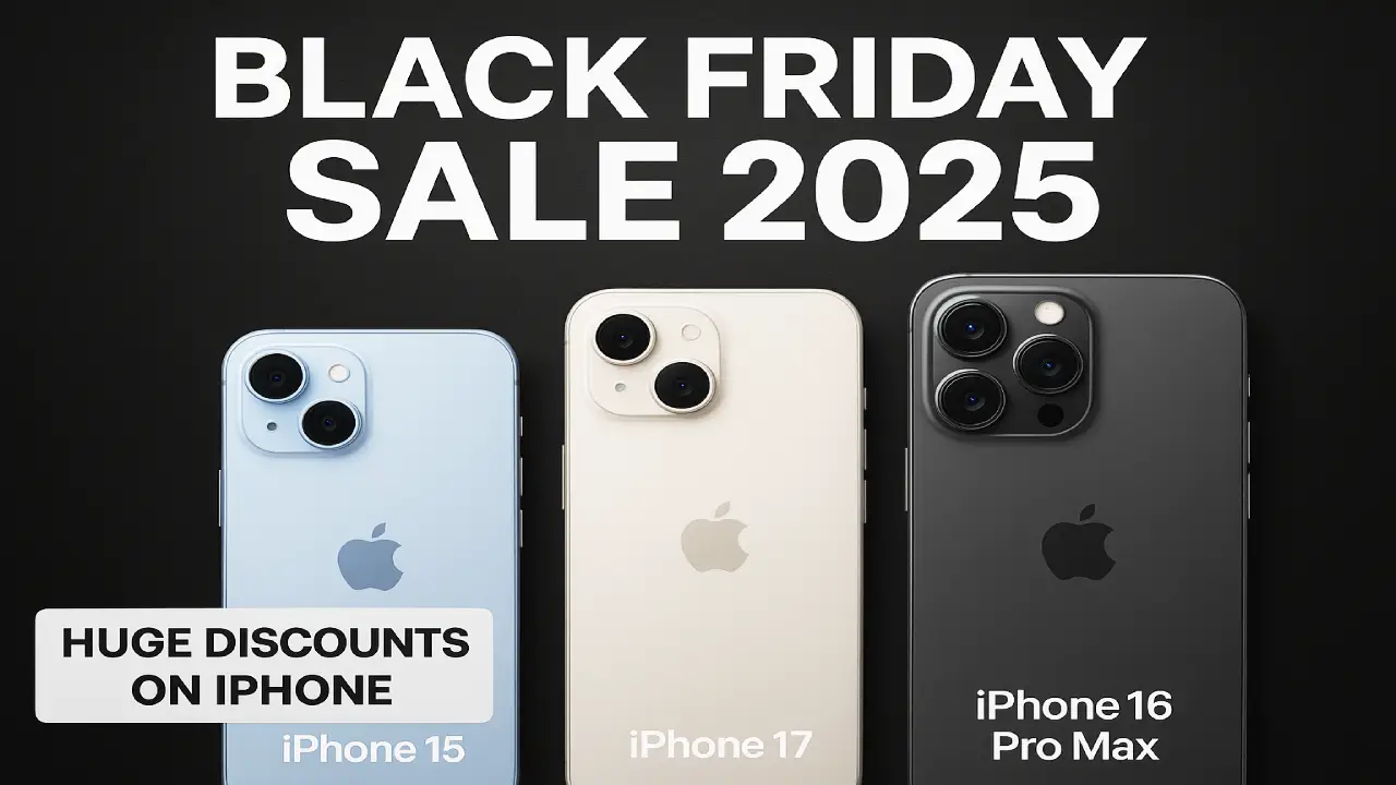 Black Friday mobile sale featuring iPhone and Android smartphones