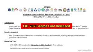 CAT 2025 Admit Card Released: Download Now at iimcat.ac.in, Check Exam Date and Result Details