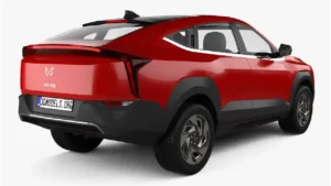 Mahindra XEV 9e electric SUV front view in blue color