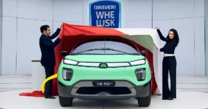 Tata Nano EV 2025–Compact Electric Vehicle in a Showroom