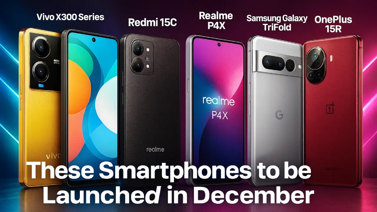 December 2025 smartphone launches Vivo X300 Pro OnePlus 15R Samsung Galaxy TriFold
