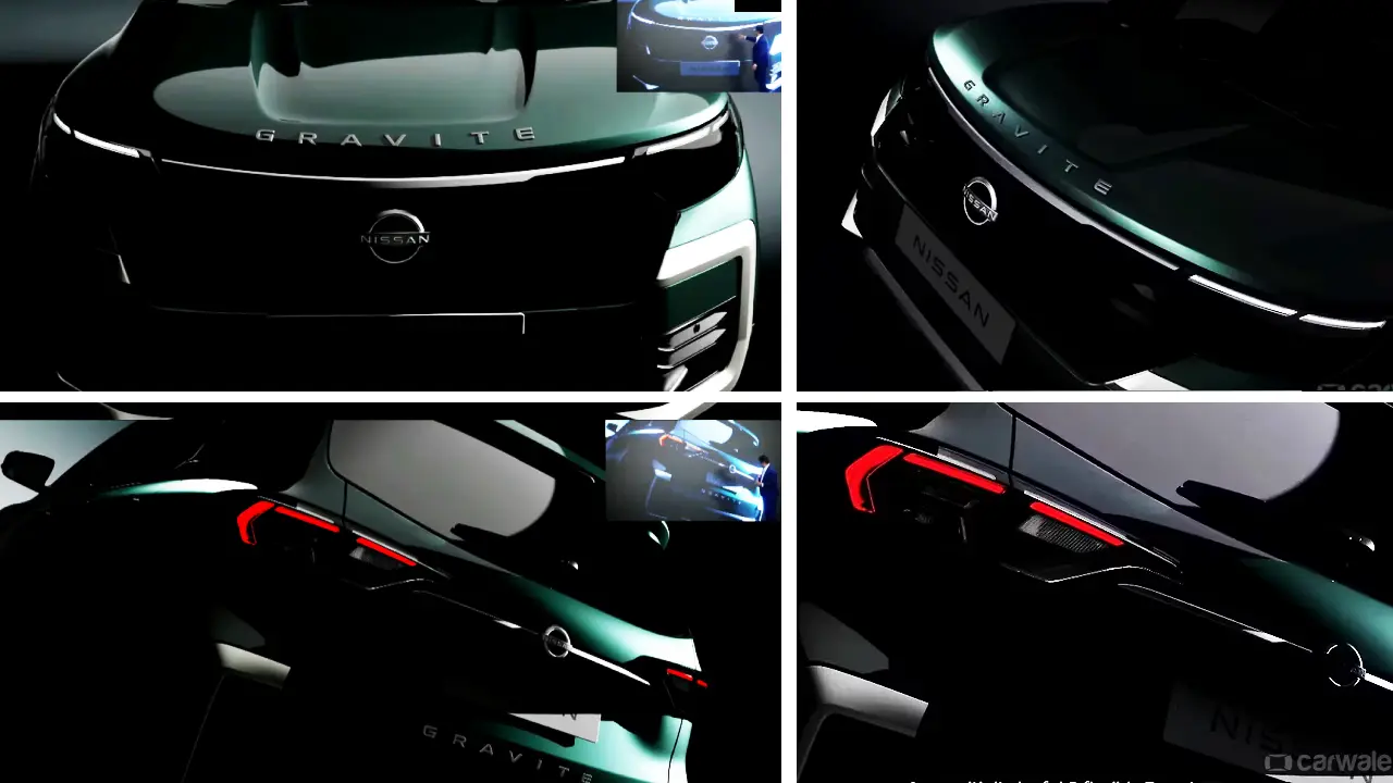 Nissan Gravite MPV design front side rear 7 seater sub 4 metre Triber rival