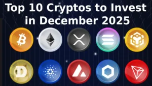 Top 10 cryptos December 2025 chart Bitcoin Ethereum Solana prices market cap