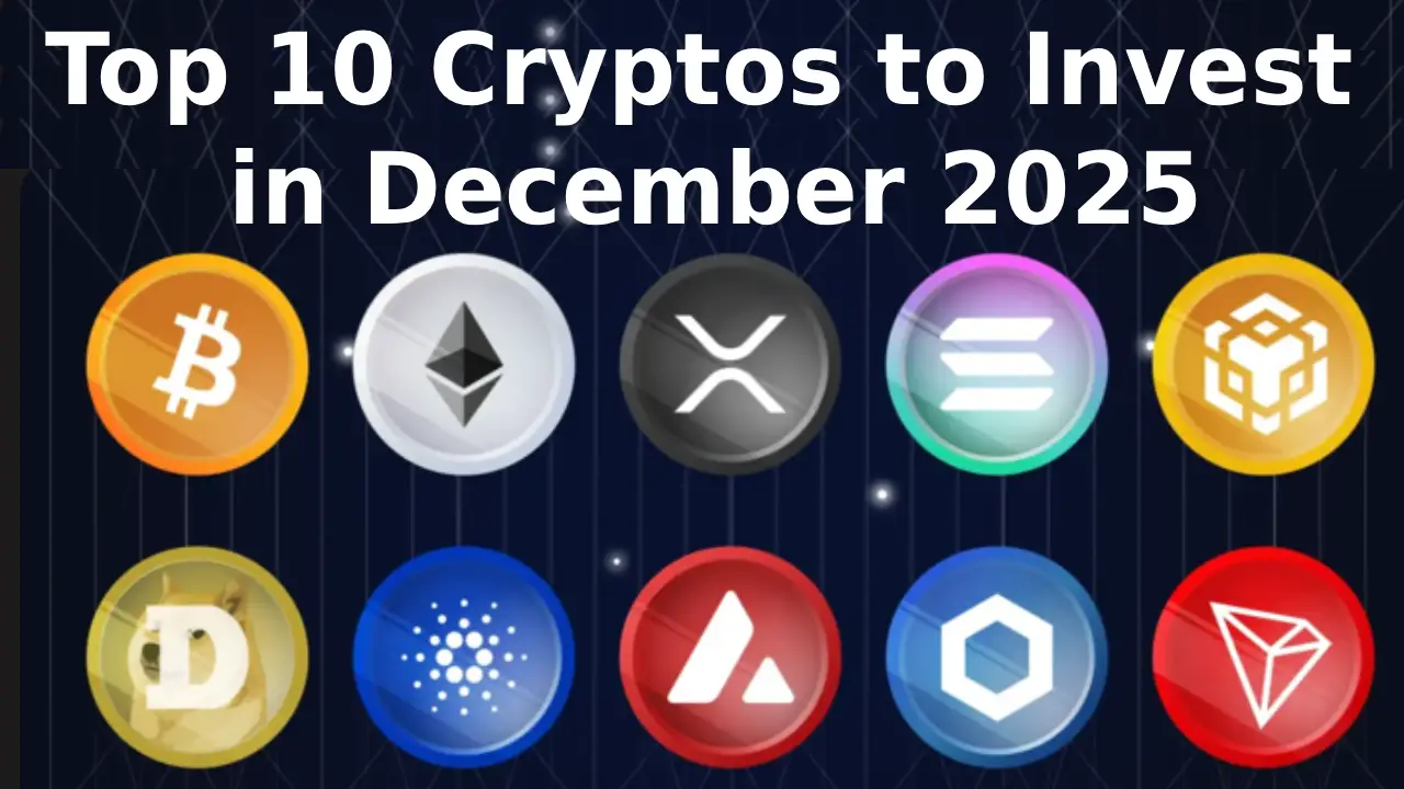 Top 10 cryptos December 2025 chart Bitcoin Ethereum Solana prices market cap