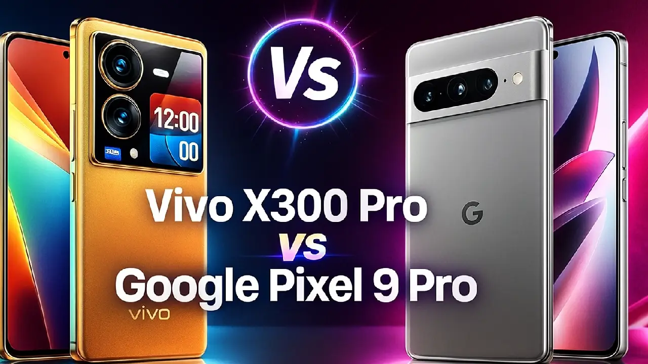 Vivo X300 Pro vs Google Pixel 9 Pro side by side comparison camera display design