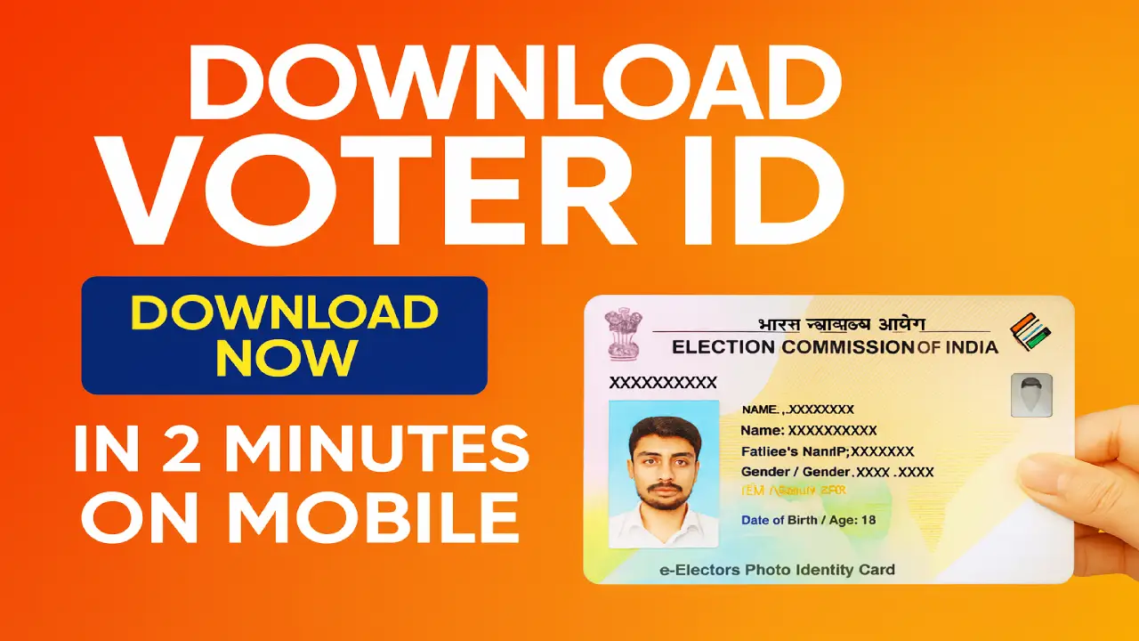 Voter Helpline app showing voter card download on smartphone