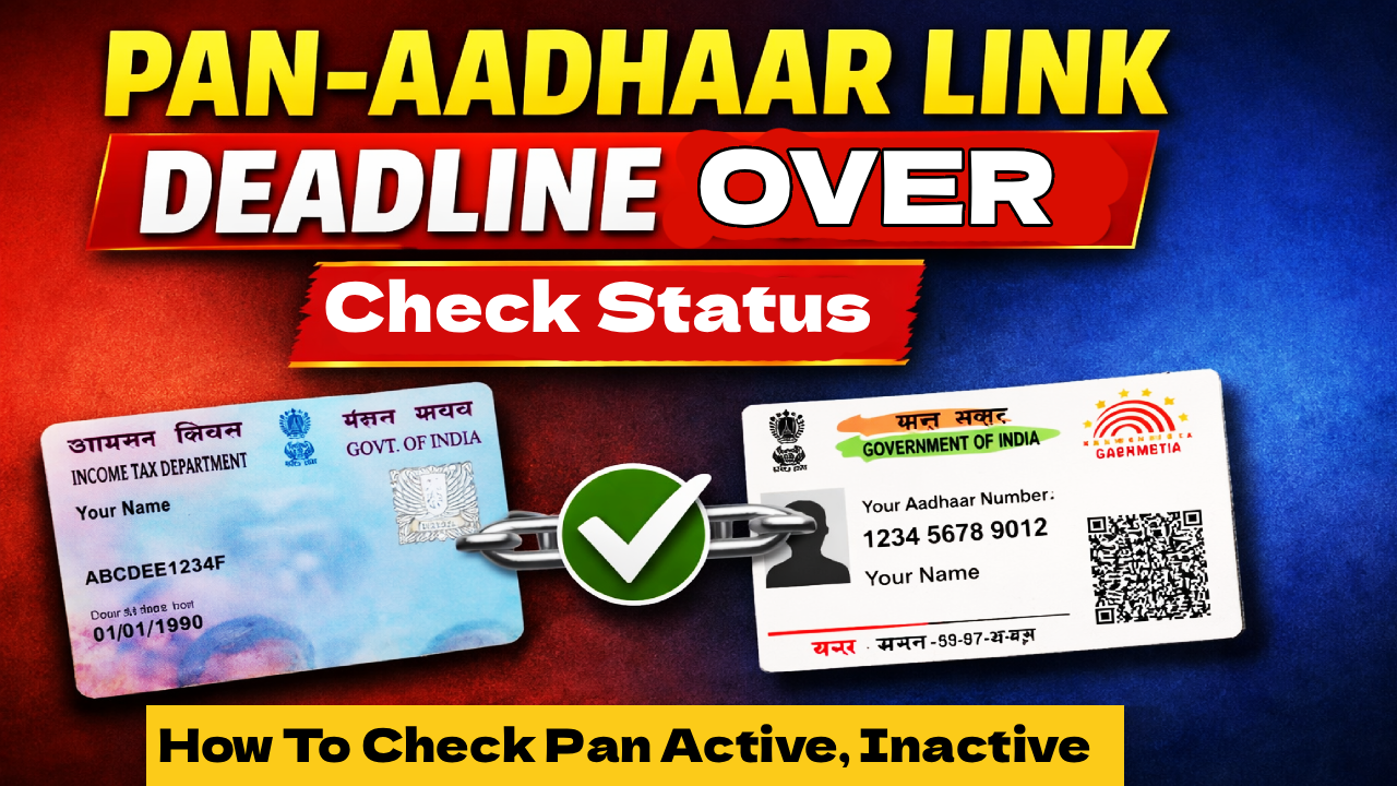 PAN Aadhaar link status check active inactive income tax