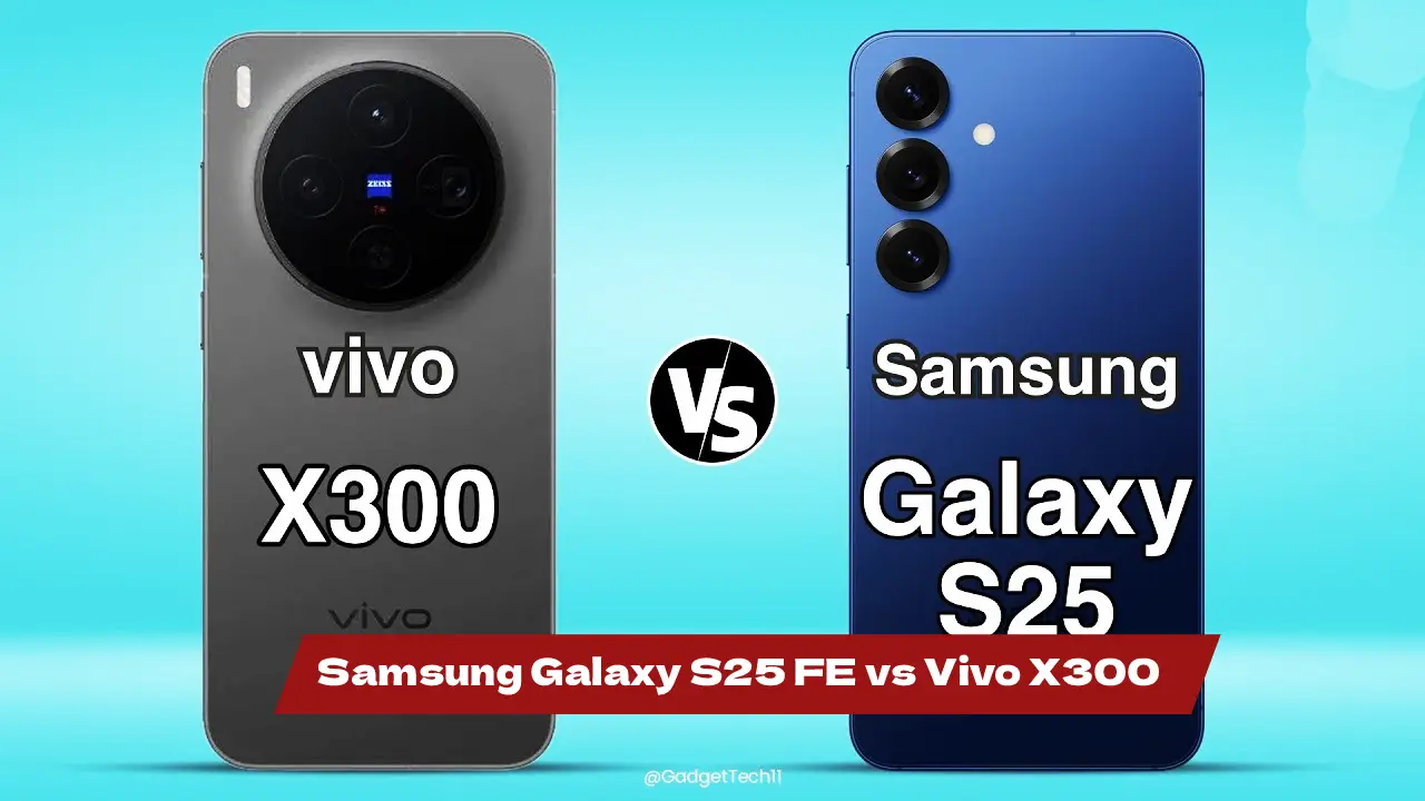 Samsung Galaxy S25 FE aur Vivo X300 ka side-by-side camera aur design comparison image